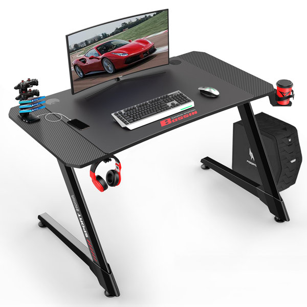 Vitesse 44 Inch Ergonomic Gaming Desk, ZShaped Office PC Computer Desk